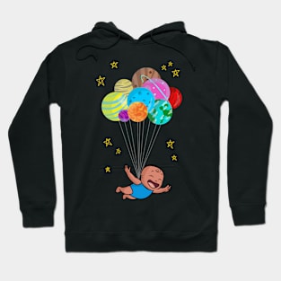 Aerospace Smiling Baby Boy Future Astronaut And Planets Hoodie